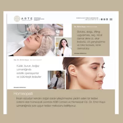 Arte Health Clinic web sitesi